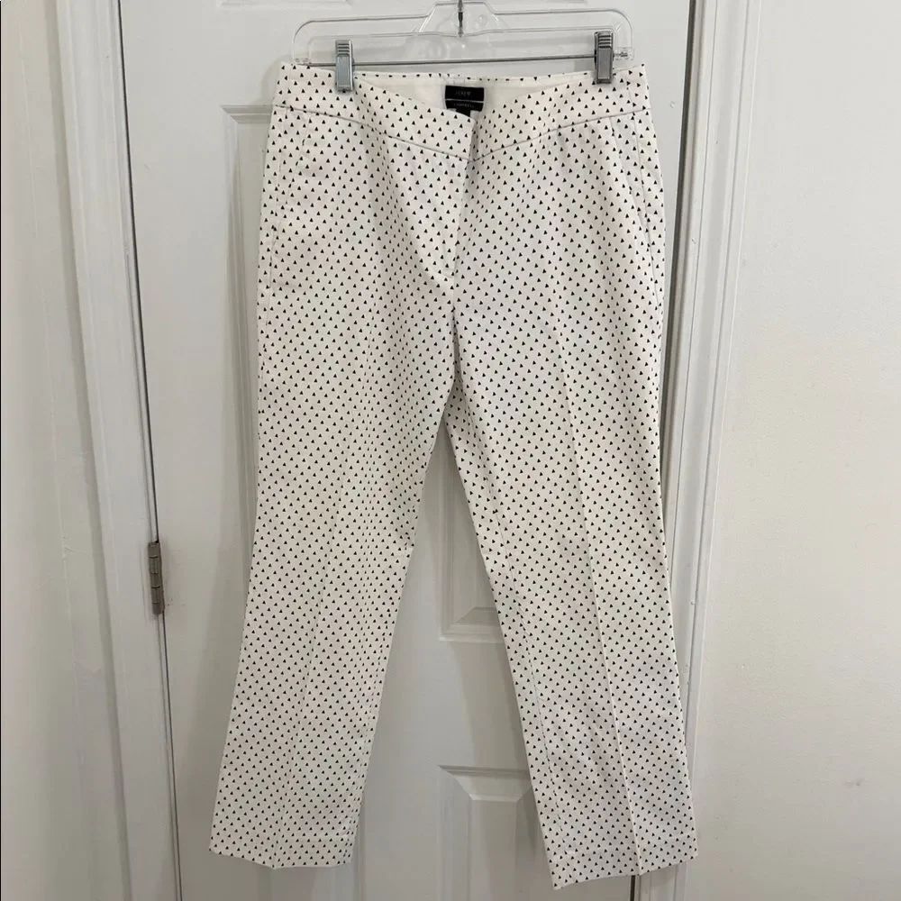 J. Crew White Polka Dot Women's Trousers